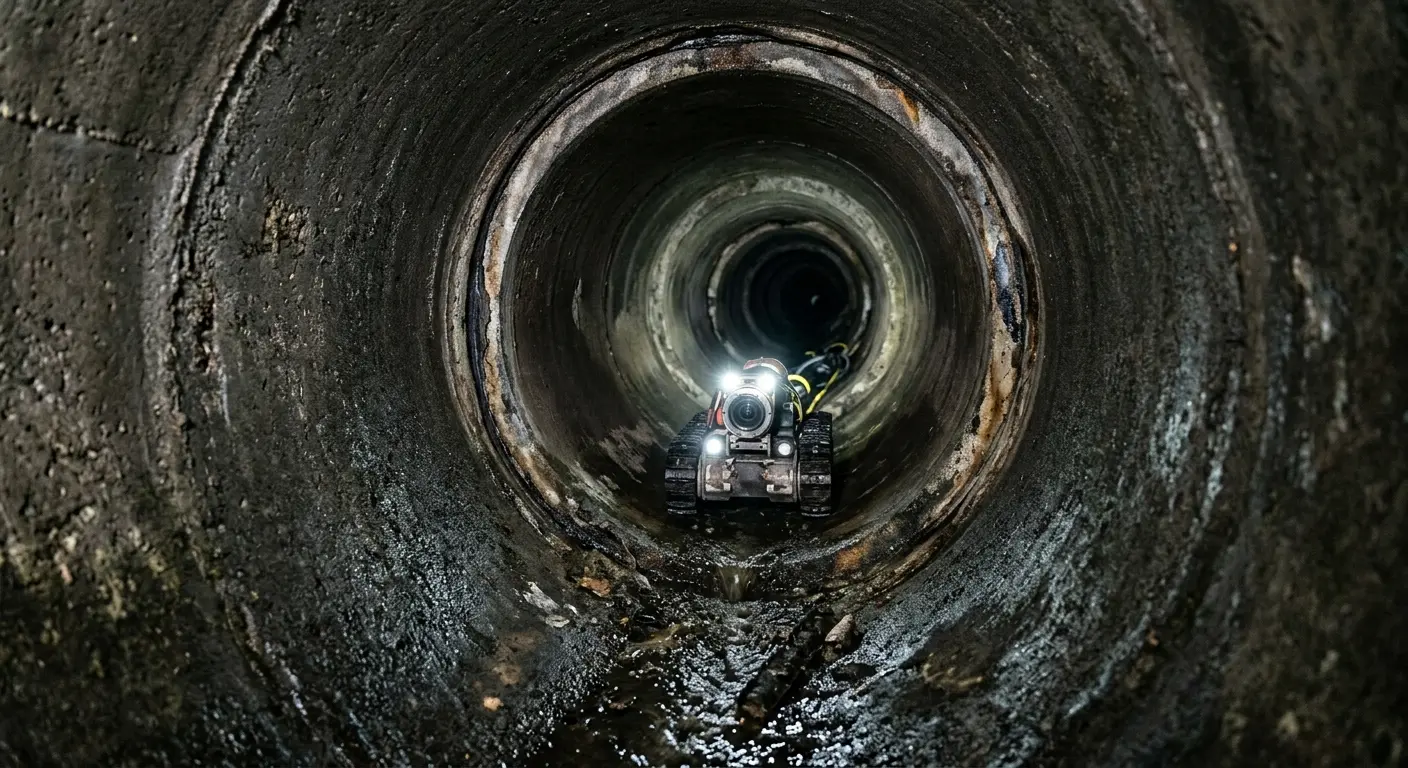 Robotic sewer camera inspecting pipe interior for Sewer Line Cleaning in Boulder Hill